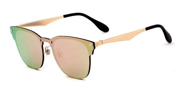 Calanovella Womens Frameless Sunglasses Flat Top Black Shades UV400