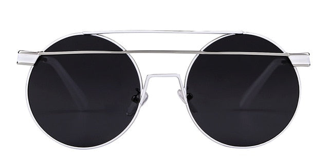 Calanovella Steampunk Sunglasses Men Women Round Metal Frame Double