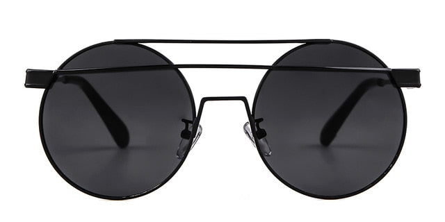 Calanovella Steampunk Sunglasses Men Women Round Metal Frame Double
