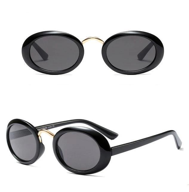 Calanovella Round Oval Sunglasses Men Women Black Red Tortoise Shell Pink 90s Vintage Retro Sun Glasses - Calanovella.com