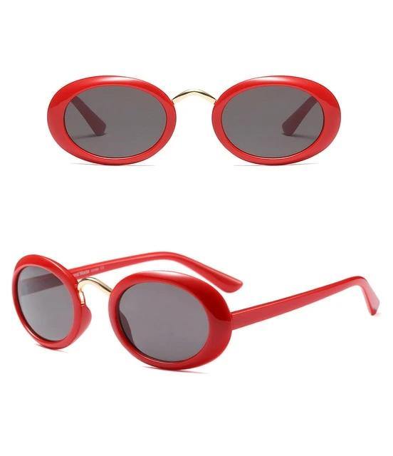 Calanovella Round Oval Sunglasses Men Women Black Red Tortoise Shell Pink 90s Vintage Retro Sun Glasses - Calanovella.com