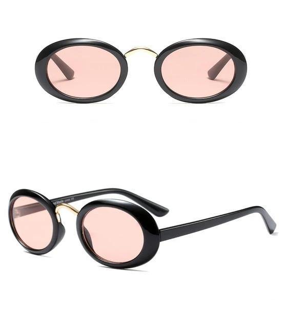 Calanovella Round Oval Sunglasses Men Women Black Red Tortoise Shell Pink 90s Vintage Retro Sun Glasses - Calanovella.com