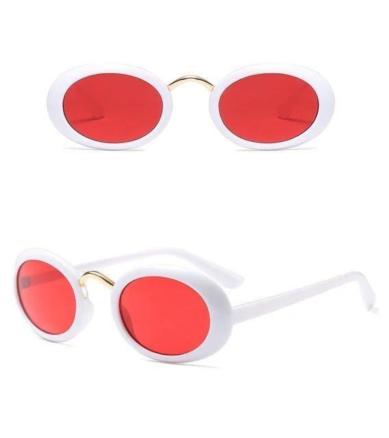 Calanovella Round Oval Sunglasses Men Women Black Red Tortoise Shell Pink 90s Vintage Retro Sun Glasses - Calanovella.com