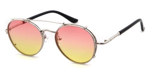 Calanovella Round Oval Sunglasses Men Women Metal Frame Circular Lens