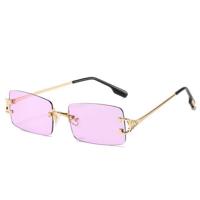 Calanovella Rimless Rectangle Sunglasses Men Women Frameless Square Tint Lens Fashion Sun Glasses - Calanovella.com