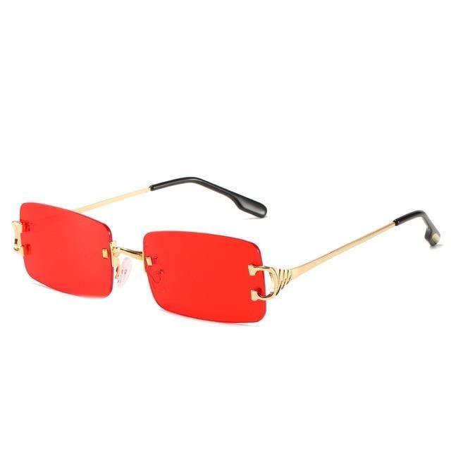 Calanovella Rimless Rectangle Sunglasses Men Women Frameless Square Tint Lens Fashion Sun Glasses - Calanovella.com