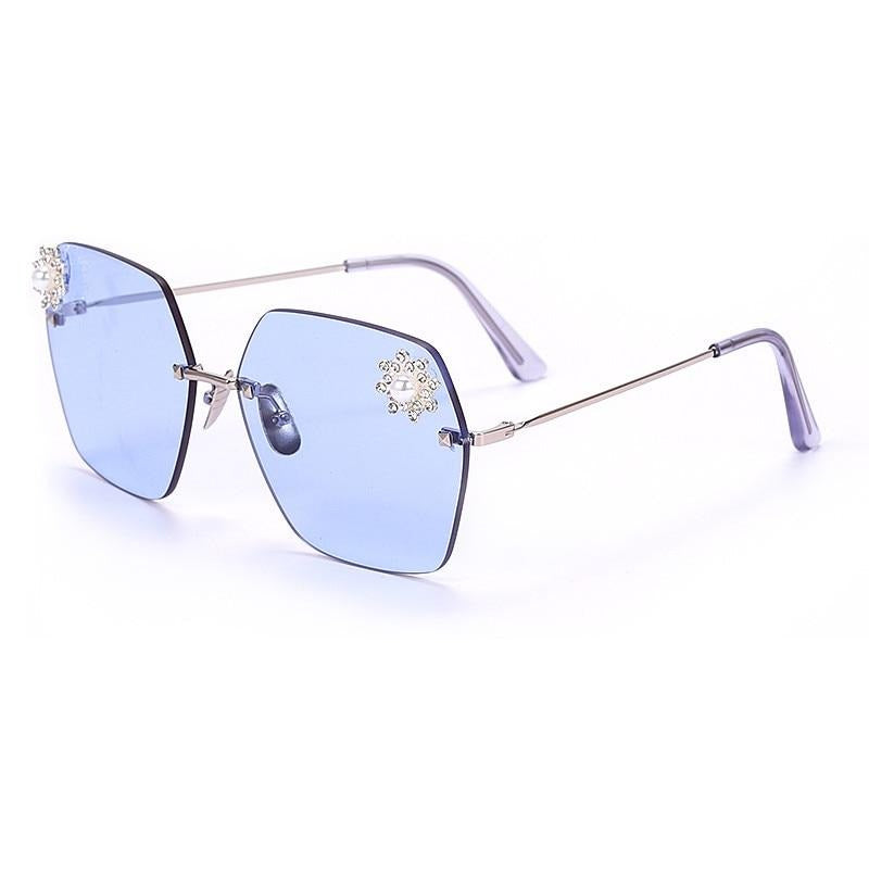 Calanovella Stylish Polygon Rimless Sunglasses Women Luxury Vintage