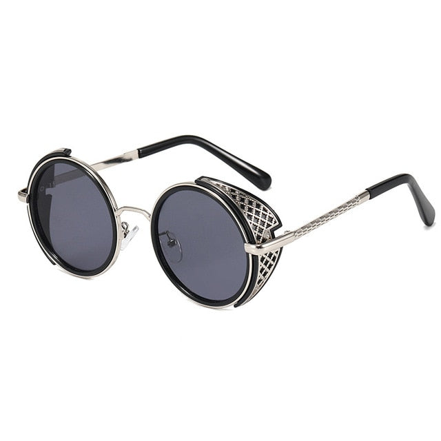 Calanovella Retro Round Steampunk Sunglasses Vintage Stylish Punk