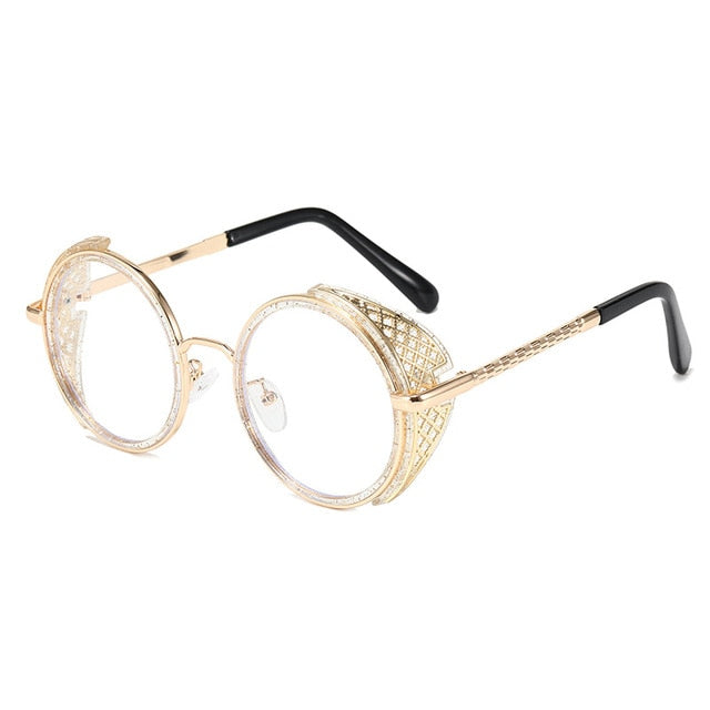 Calanovella Retro Round Steampunk Sunglasses Vintage Stylish Punk