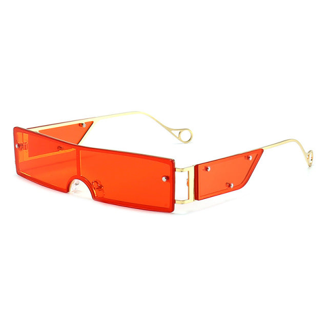 Calanovella Summer Styles Fashion Small Rectangle Sunglasses Women Retro One Piece Candy Colors Shades UV400