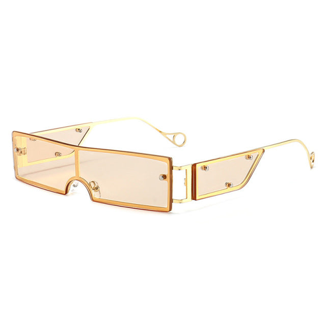 Calanovella Summer Styles Fashion Small Rectangle Sunglasses Women Retro One Piece Candy Colors Shades UV400