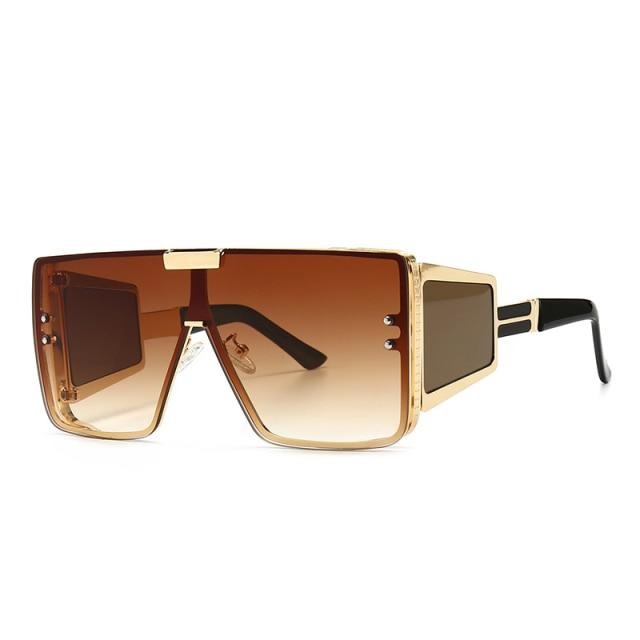 Calanovella Square Oversized One Piece Lens Sunglasses Women Men Retro