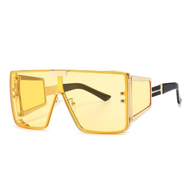 Calanovella Square Oversized One Piece Lens Sunglasses Women Men Retro