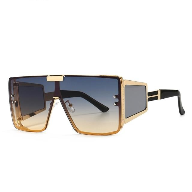 Calanovella Square Oversized One Piece Lens Sunglasses Women Men Retro