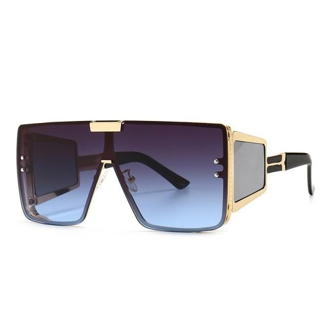 Calanovella Square Oversized One Piece Lens Sunglasses Women Men Retro