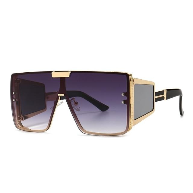 Calanovella Square Oversized One Piece Lens Sunglasses Women Men Retro