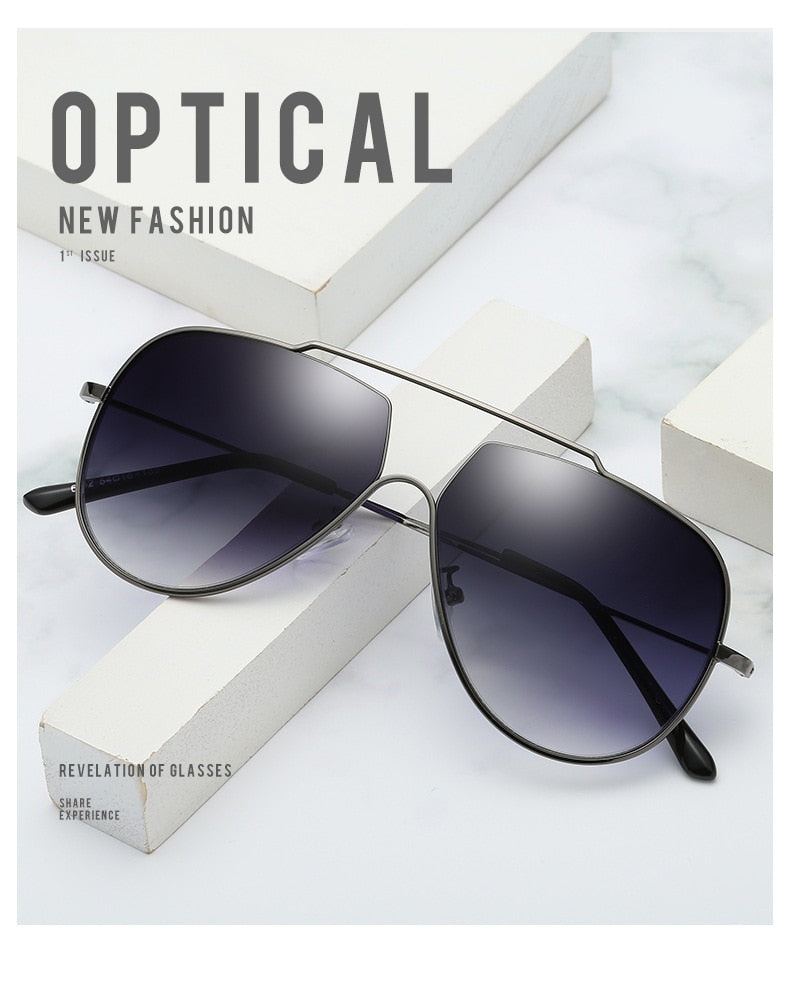 Calanovella Cool Pilot Sunglasses Oversized Vintage Designer Polarized Gradient Lens Aviator Sun Glasses