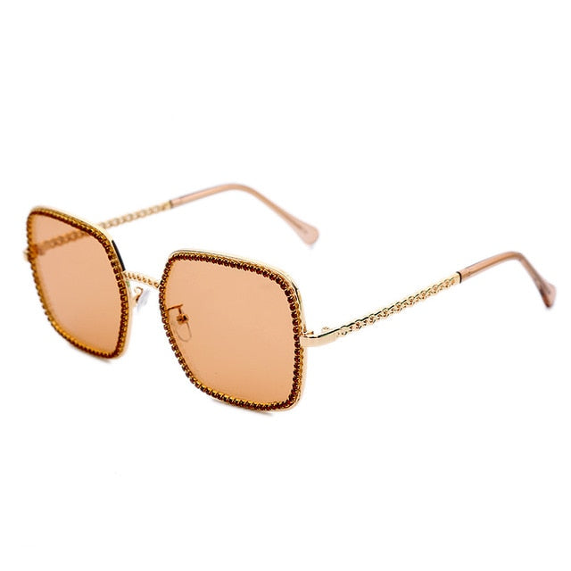 Calanovella Rhinestone Square Sunglasses