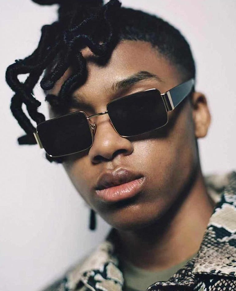 Calanovella Fashion Hip Hop Punk Sunglasses Designer Metal Square Rectangle Frame Retro Sun Glasses Cool Style