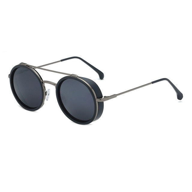 Calanovella Round Retro Double Bridges Trendy Steampunk Sunglasses