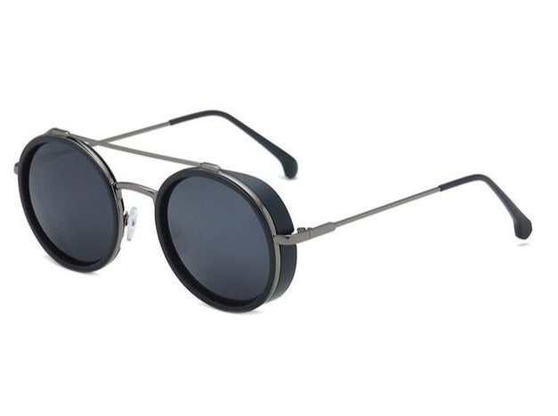 Calanovella Stylish Double Bridges Trendy Round Punk Sunglasses UV400