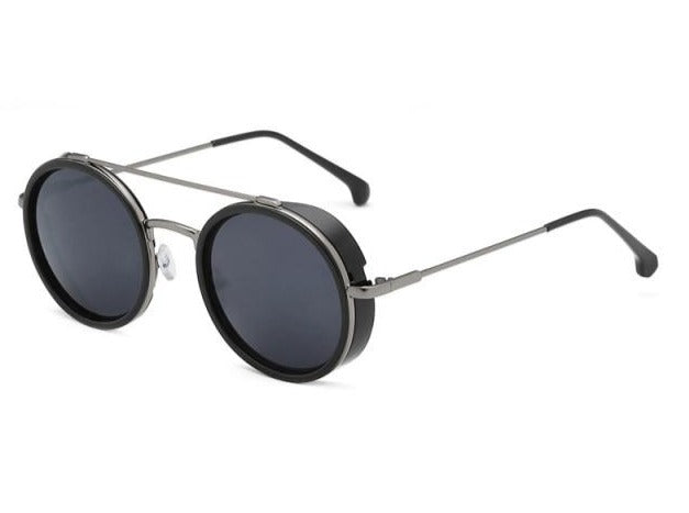 Calanovella Stylish Double Bridges Trendy Round Punk Sunglasses UV400