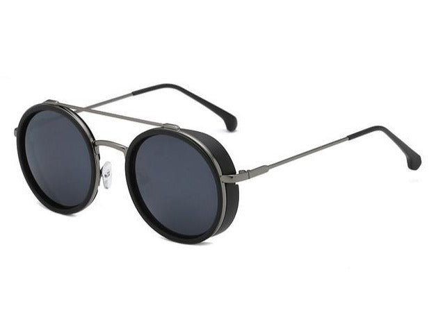 Calanovella Stylish Double Bridges Trendy Round Punk Sunglasses UV400