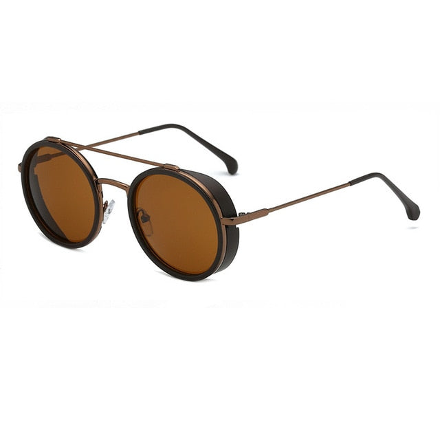 Calanovella Round Retro Double Bridges Trendy Steampunk Sunglasses