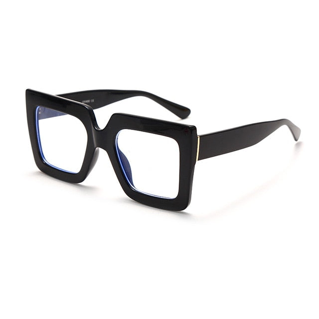 Calanovella Retro Oversized Square Blue Light Glasses Women Stylish