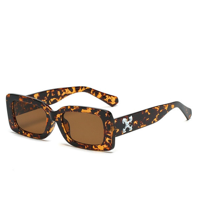 Calanovella Steampunk Rectangular Sunglasses for Men Womens Polarized