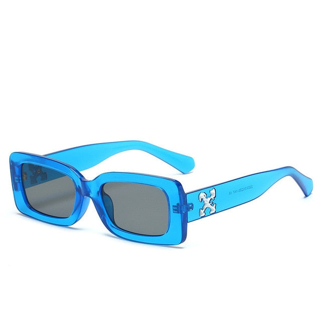 Calanovella Steampunk Rectangular Sunglasses for Men Womens Polarized