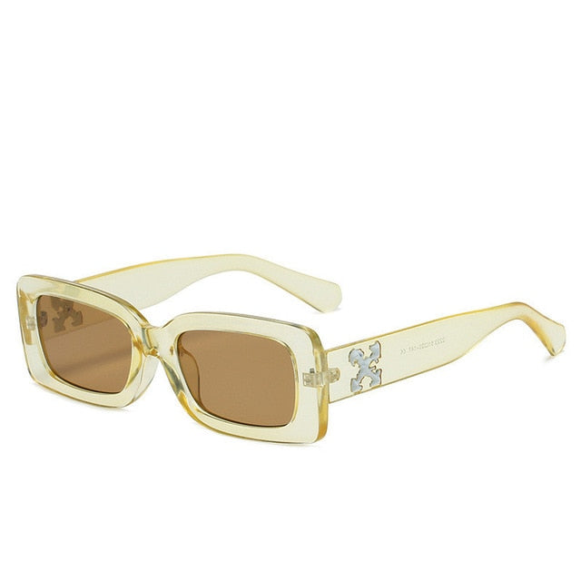 Calanovella Steampunk Rectangular Sunglasses for Men Womens Polarized