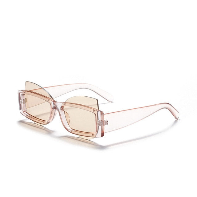Calanovella Steampunk Cat Eye Sunglasses Women Retro Rectangle Sun Glasses UV400 Driving Men Punk Eyeglasses Fashion Eyewear