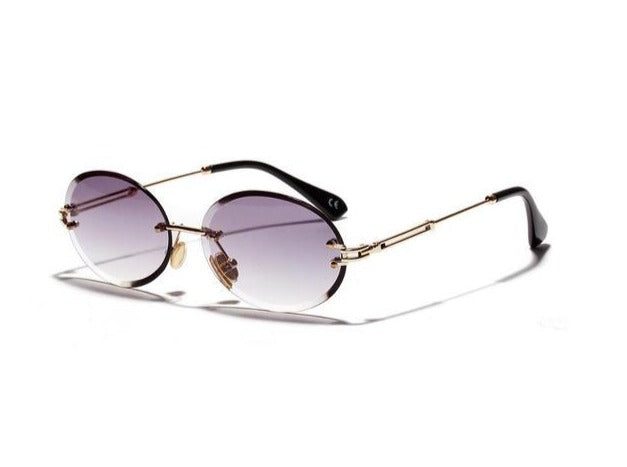 Calanovella Stylish Oval Round Rimless Gradient Sunglasses UV400