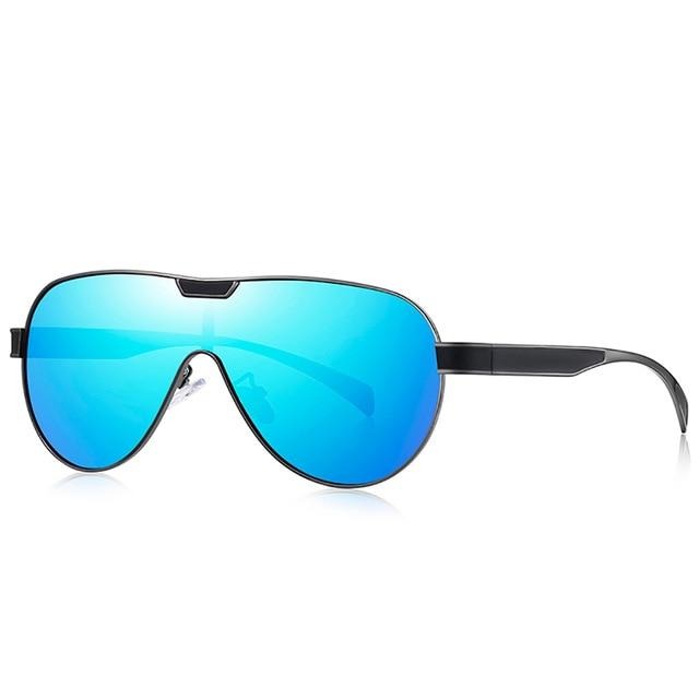 Calanovella Stylish Modern One Piece Pilot Polarized Sunglasses UV400