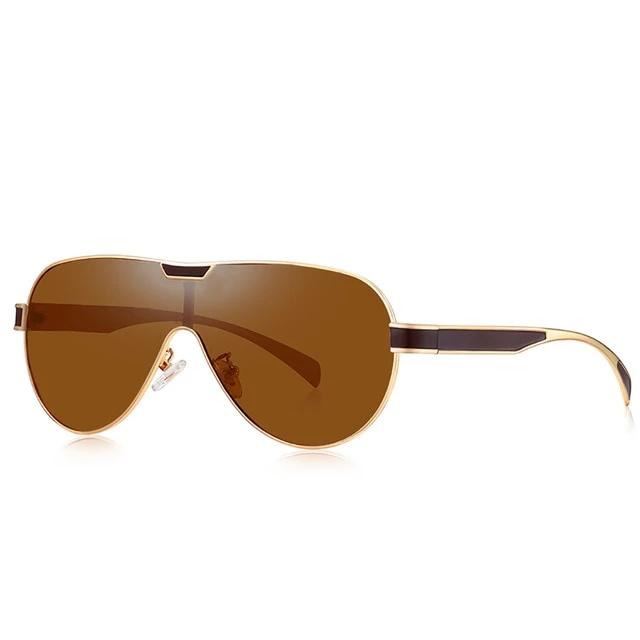 Calanovella Stylish Modern One Piece Pilot Polarized Sunglasses UV400