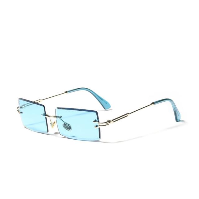 Calanovella Vintage Rectangle Rimless Sunglasses Women Retro Sun