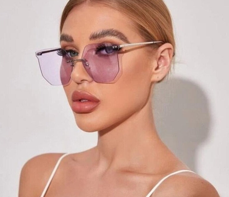 Calanovella Fashion Vintage Fashion Sun Glasses Rimless Women