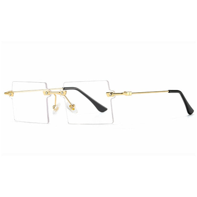 Calanovella Unique Rimless Small Square Sunglasses For Women New