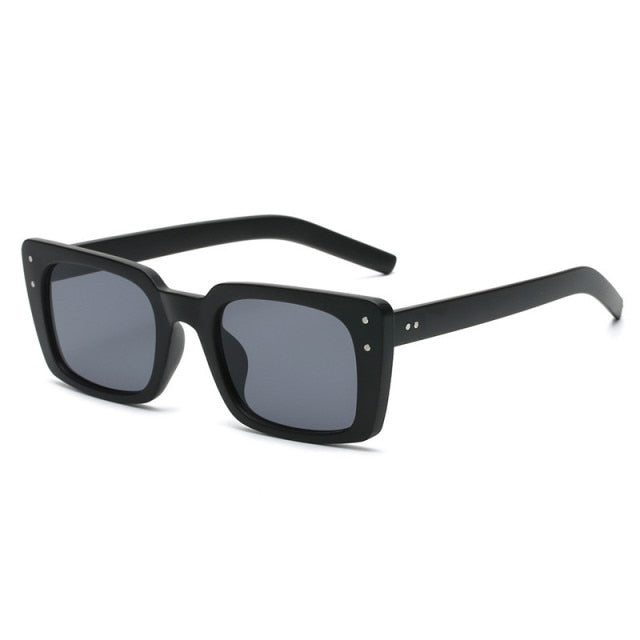 Calanovella Luxury Square Sunglasses Women Vintage Black Rectangle