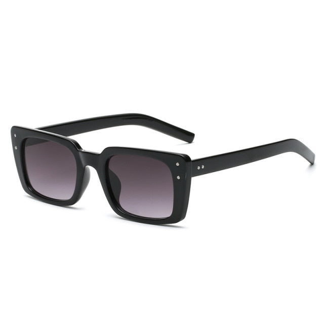 Calanovella Luxury Square Sunglasses Women Vintage Black Rectangle