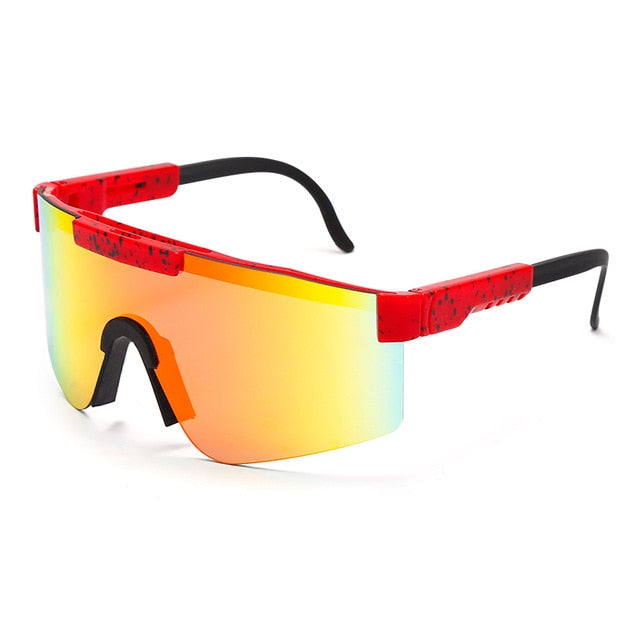Calanovella Polarized Sports Glasses Flat Top Mirrored Windproof Sport