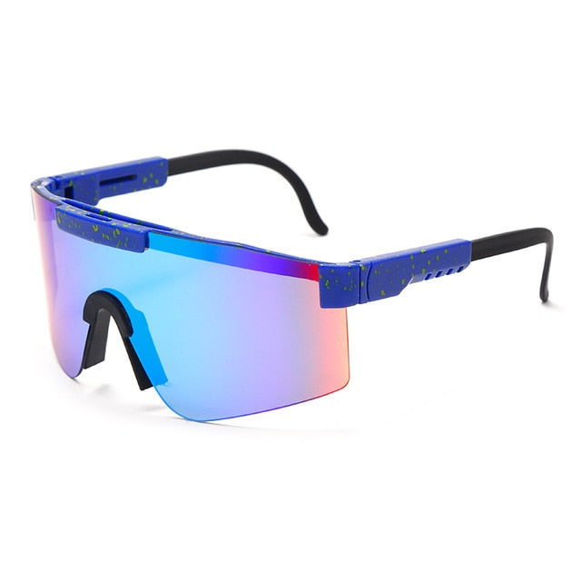 Calanovella Polarized Sports Glasses Flat Top Mirrored Windproof Sport Sunglasses UV400