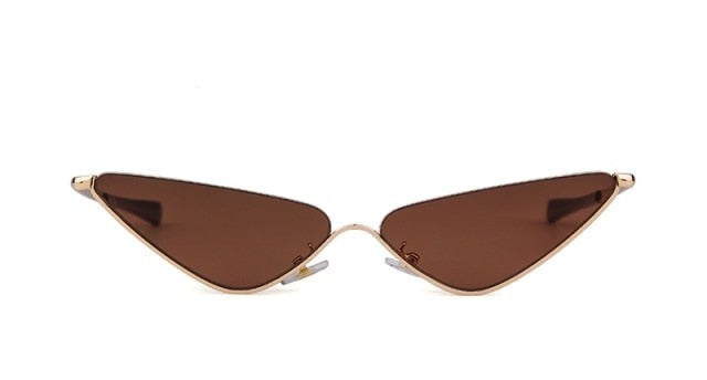 Calanovella Designer Half Frame Triangle Cat Eye Sunglasses 90s