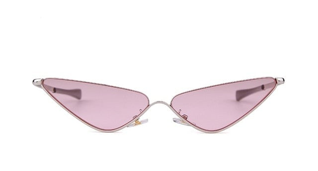 Calanovella Designer Half Frame Triangle Cat Eye Sunglasses 90s