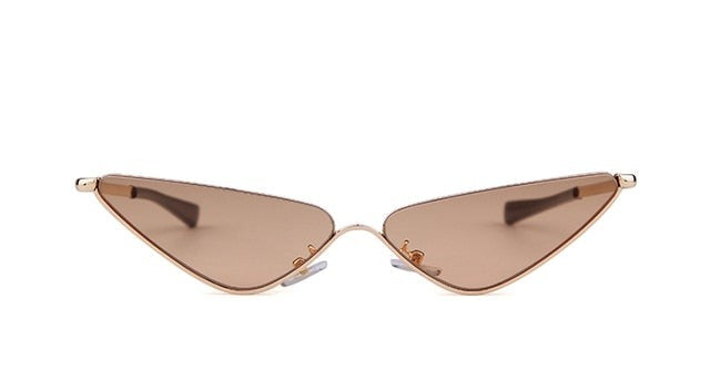 Calanovella Designer Half Frame Triangle Cat Eye Sunglasses 90s