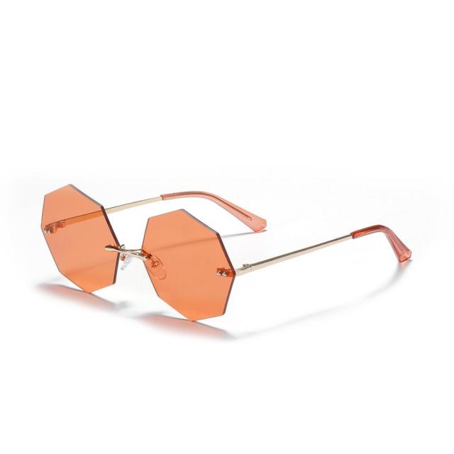 Calanovella Fashion Punk Rimless Sunglasses New Women Small Sun