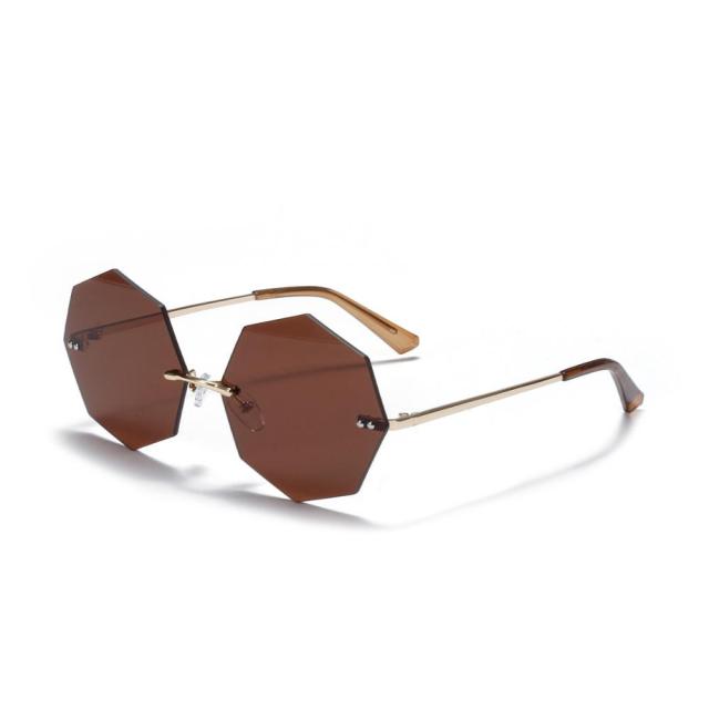 Calanovella Fashion Punk Rimless Sunglasses New Women Small Sun Glasses Shades Luxury Brand Designer Metal Sunglass UV400 Eyewear