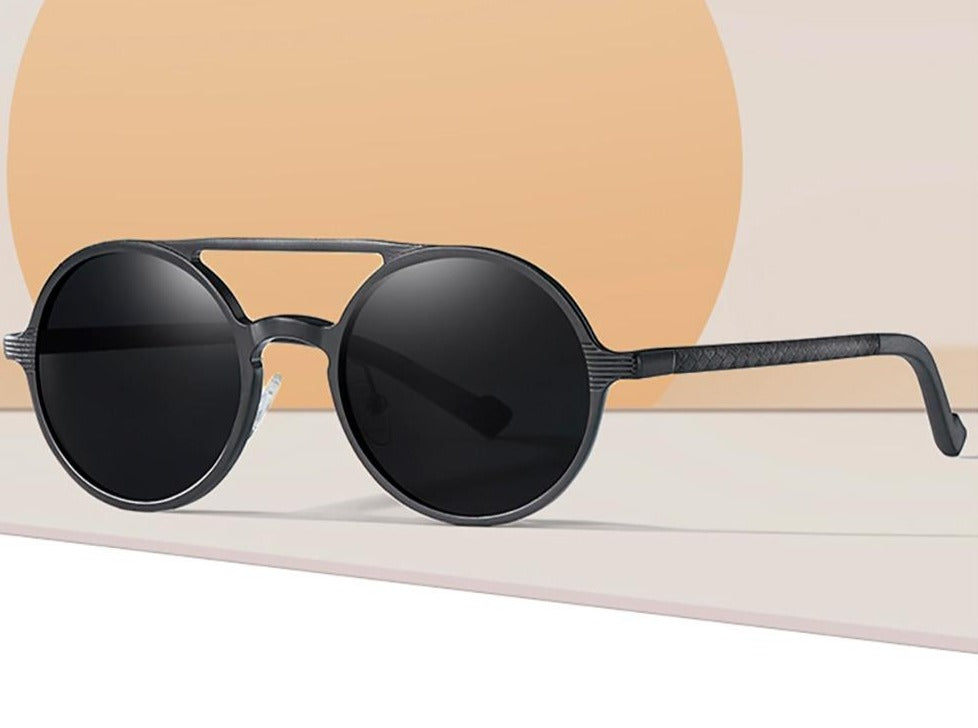 Calanovella Round Retro Vintage Polarized Sunglasses UV400 Alloy Magnesium