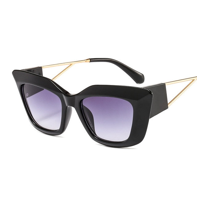 Calanovella Oversized Vintage Sunglasses Square Cat Eye Designer